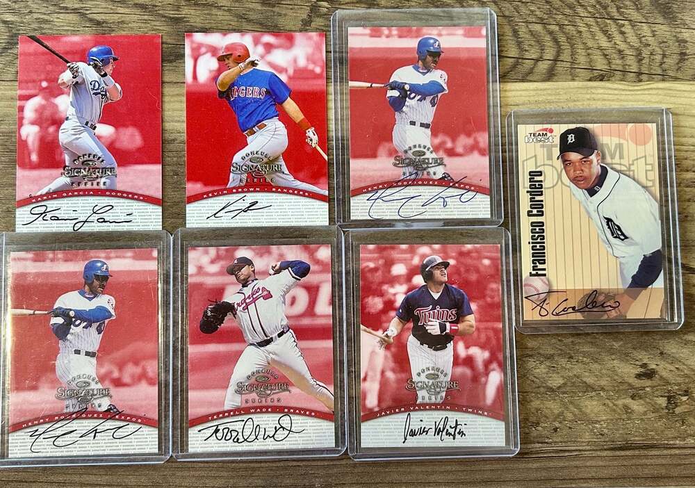 97 Donruss Signature Baseball Cards -Rodriguez, Garcia, Brown, Wade, Valentin